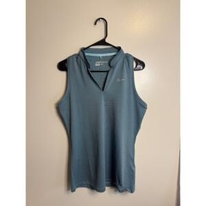 NIKE Golf Dri-Fit sleeveless polo Tank top Womens medium Blue Performance